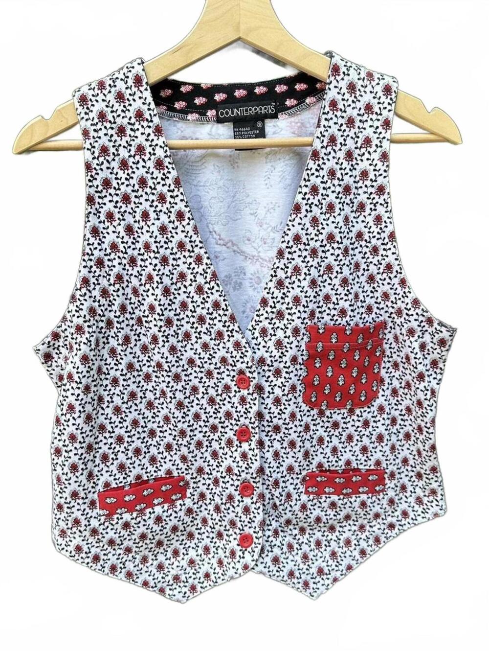Vintage Counterparts vest waist coat vintage 90’s/y2k Asian patchwork floral szS
